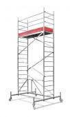 Rusztowanie aluminiowe ProTec XS z podestem roboczym o wymiarach 0,7x2,0m. Maks. wysokość robocza 13.80m <strong>Składana rama podstawy.</strong>